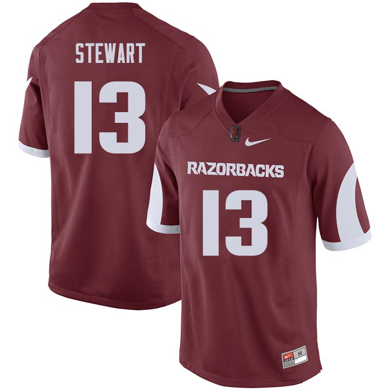 Men #13 Deon Stewart Arkansas Razorback College Football Jerseys Sale-Cardinal